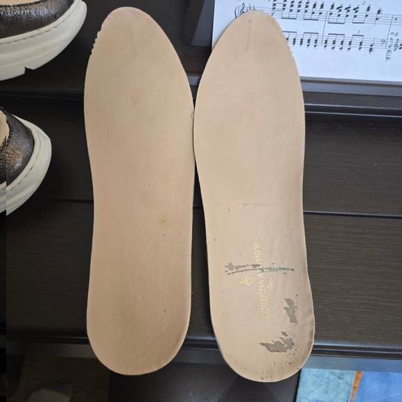 Clorinda Antinori Leather Suede Statement Sneakers 39 US 8.5 Pink Brown Gray - Picture 2 of 10